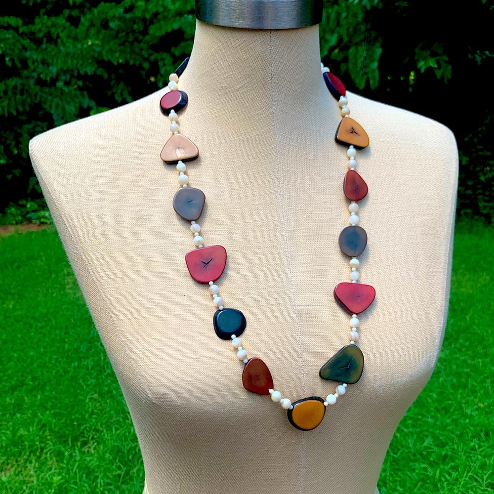 Vintage Wood/Nut Beaded Necklace